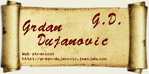 Grdan Dujanović vizit kartica